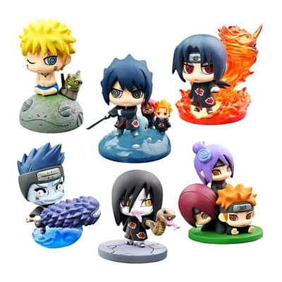 Naruto Petit Chara Land Summon! Naruto & Akatsuki vol.2 Figure 6 Set no box 