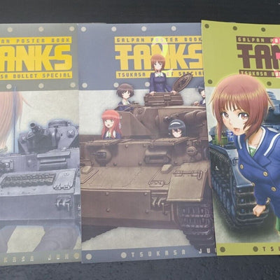 Tsukasa Jun Tukasa Bullet GIRLS und PANZER Fan Art Book TANKS 3 Books Complete 