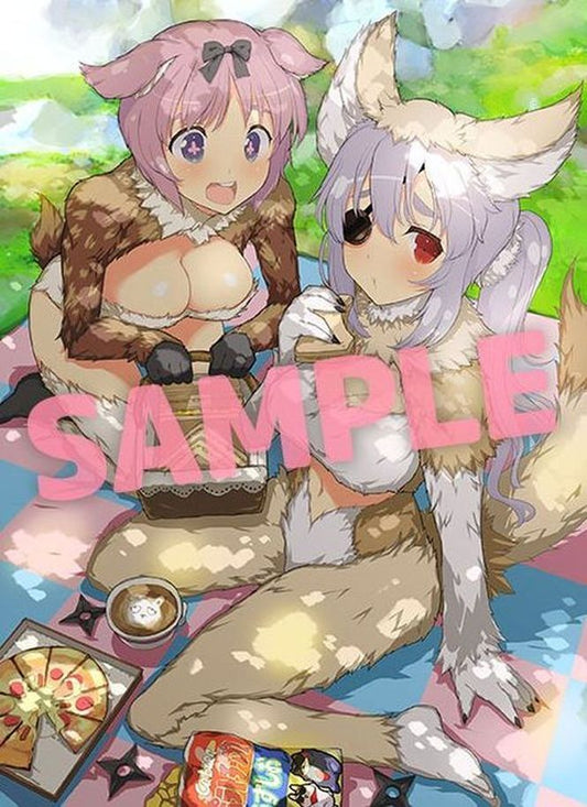 PEACH BALL SENRAN KAGURA Animal Hibari & Yagyuu B2 Size Cloth Poster 