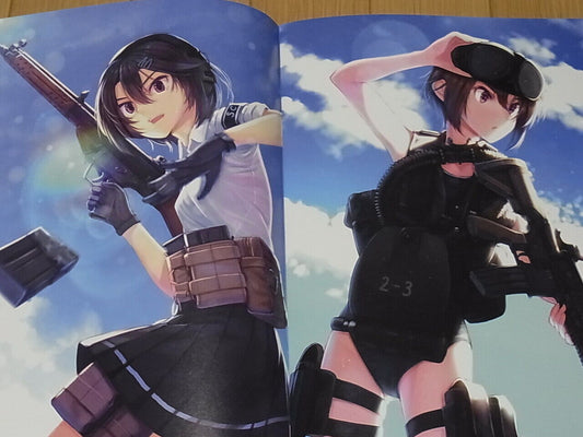 Maruyaki Salmon Color Art Book ARMED SCHOOL GIRLS ILLUSTRATIONS GUN x JK 3 