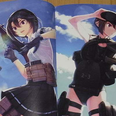 Maruyaki Salmon Color Art Book ARMED SCHOOL GIRLS ILLUSTRATIONS GUN x JK 3 