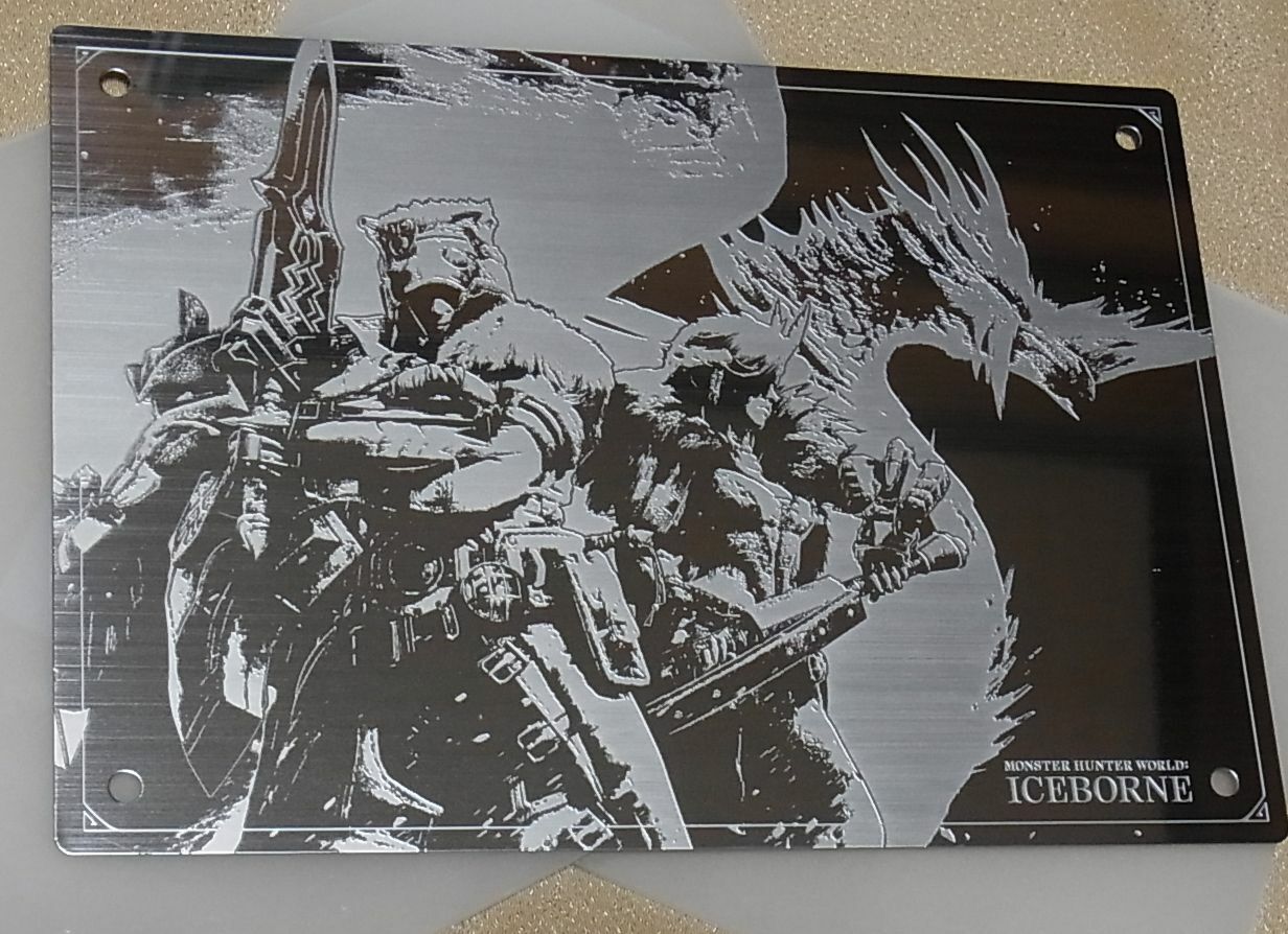 MONSTER HUNTER WORLD ICEBORNE DESK DISPLAY METAL PLATE ART 