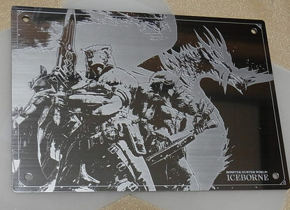 MONSTER HUNTER WORLD ICEBORNE DESK DISPLAY METAL PLATE ART 