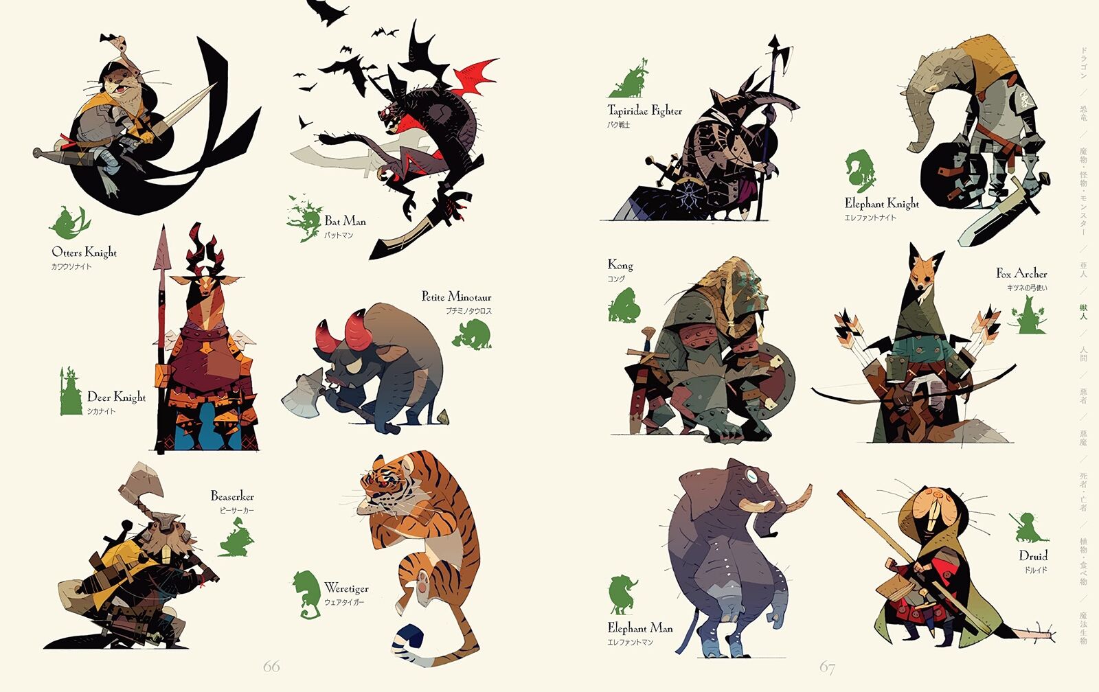 Satoshi Matsuura character design Monster&Human,Imaginary Creatures 