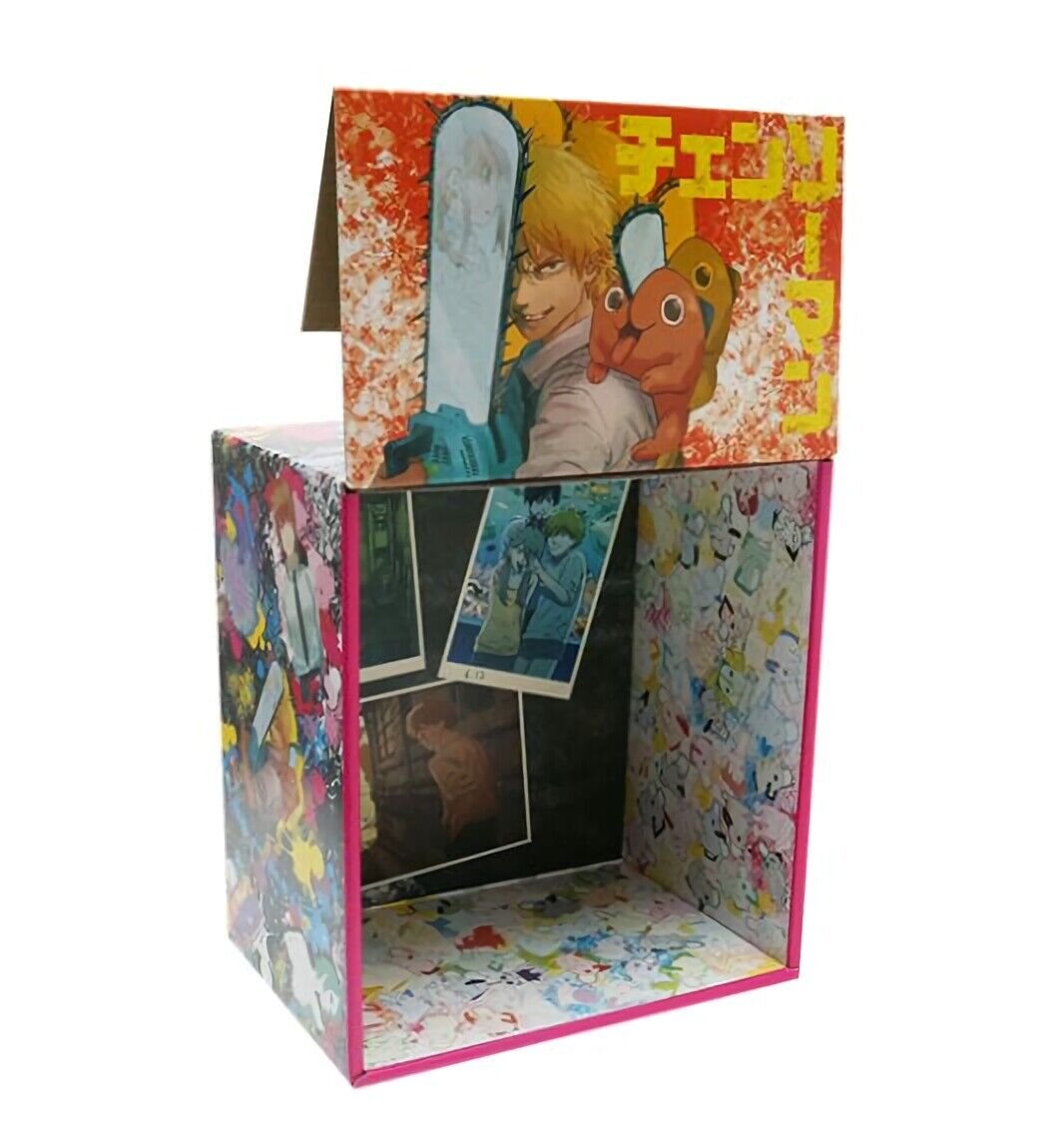 Chainsawman Japanese Comic Paper Storage Box with Character Bookmark x5 