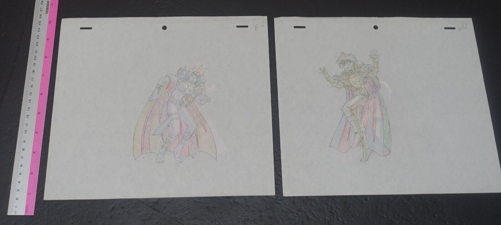 Cel & Raw Key Frame Art The Slayers Rina & Naga D6 & E6 Japanese Animation 
