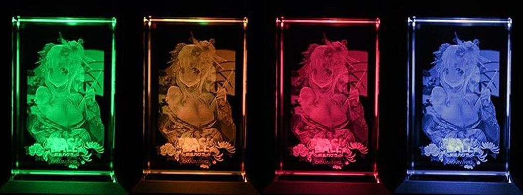 PEACH BALL SENRAN KAGURA Yomi 3D Crystal & LED Pedestal 