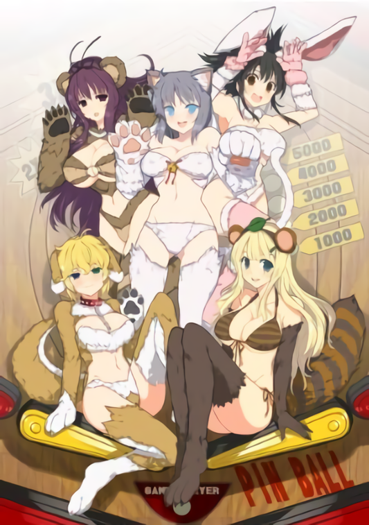 PEACH BALL SENRAN KAGURA Animal Characters B2 Size Cloth Poster 
