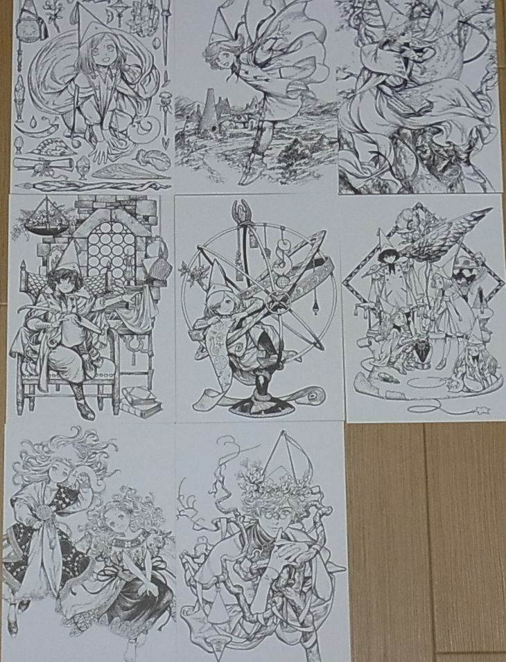 Kamome Shirahama ATELIER OF WITCH HAT 12 Color Pencils & 8 Coloring Card 