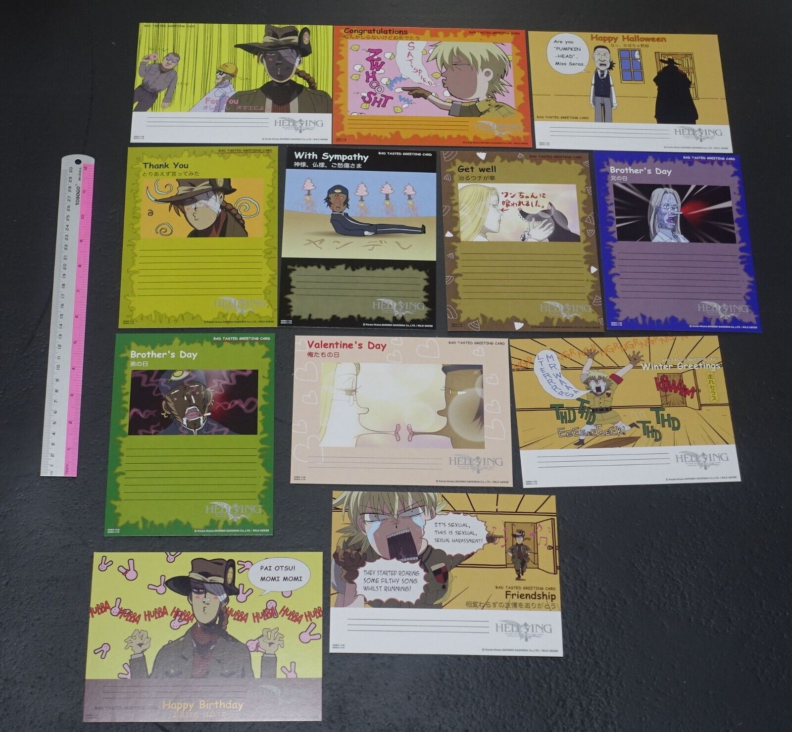 HELLSING English Greeting Card 12 pieces set 