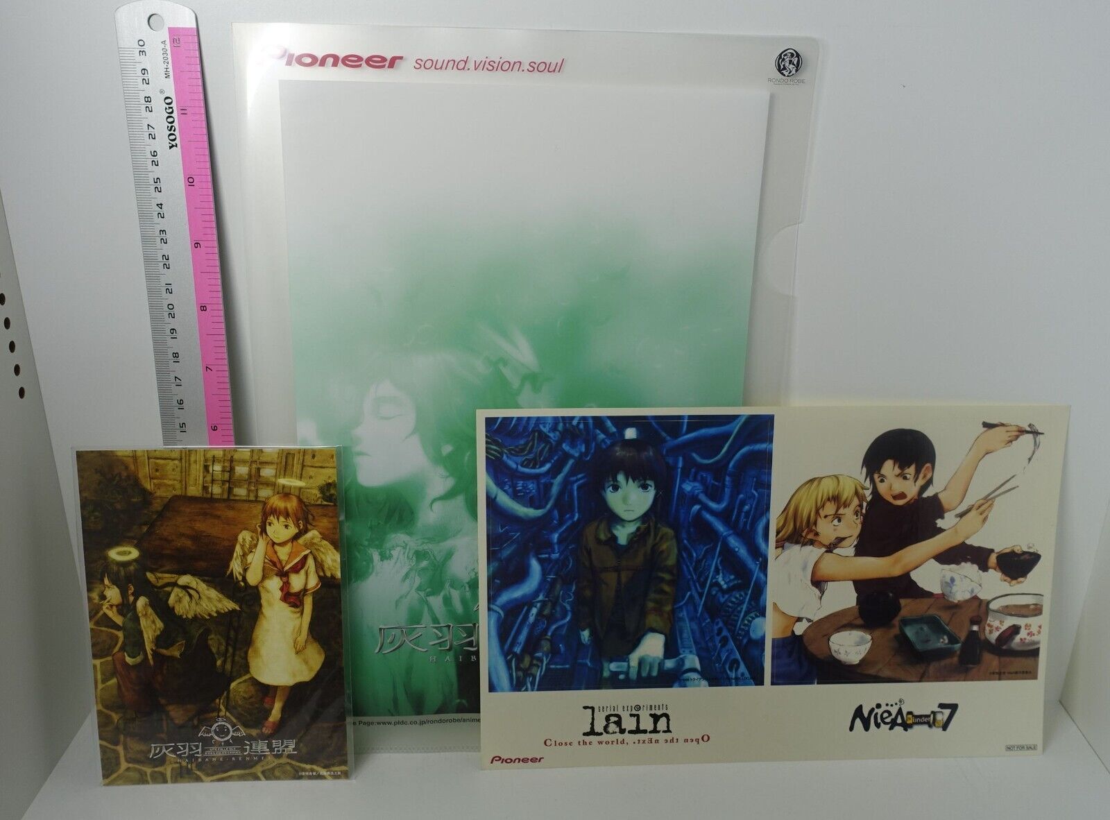 Haibane Renmei lain NieA_7 PVC Art Sheet Clear File & Post Card , Seal Sticker 