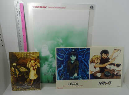 Haibane Renmei lain NieA_7 PVC Art Sheet Clear File & Post Card , Seal Sticker 