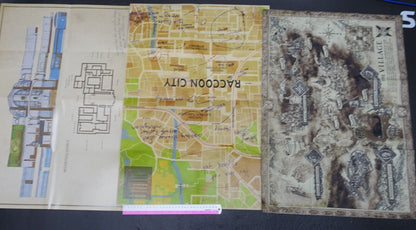 Resident Evil RE2 & RE3 Paper & 8 Village Cloth Map Poster 3 Set BIOHAZARD 