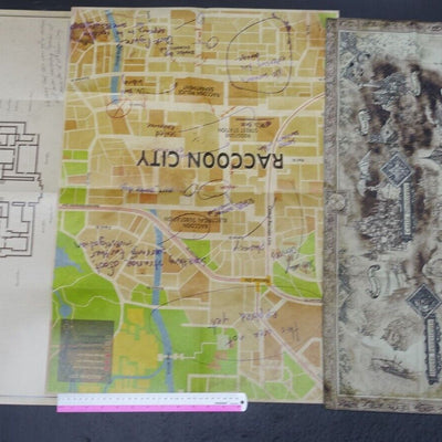Resident Evil RE2 & RE3 Paper & 8 Village Cloth Map Poster 3 Set BIOHAZARD 