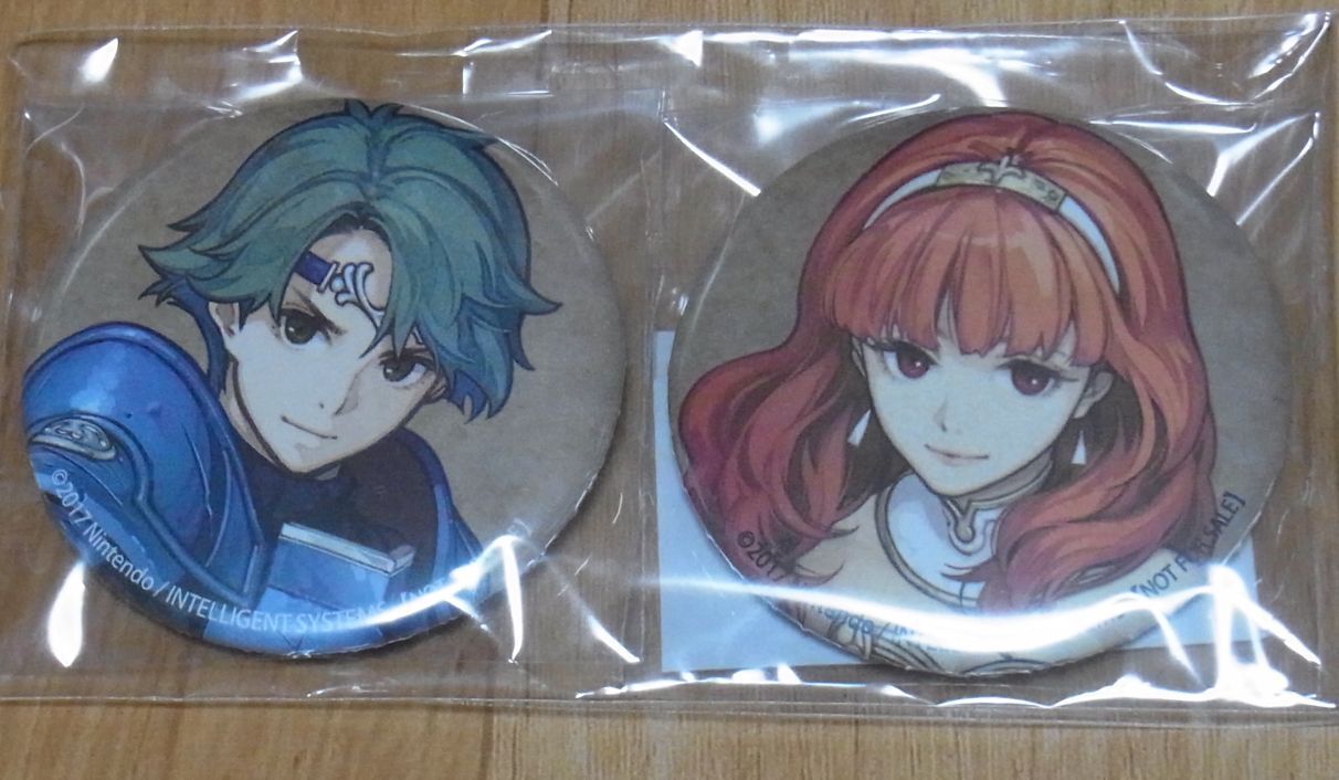 Fire Emblem Echoes Button Badge 2SET Alm & Celica Not For Sale Item 