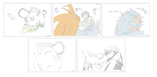 Chainsaw Man Exhibition Event Item Reproduction Key Frame Art Sheet Set Pochita 