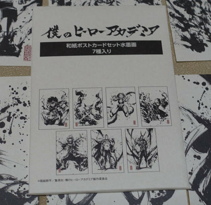 My Hero Academia Japanese Paper Post Card Watercolor Art 7 pieces set 