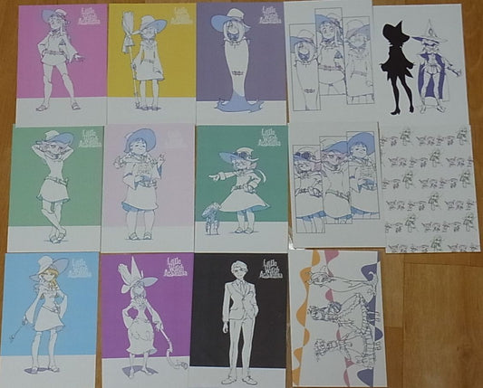 Little Witch Academia Characters 14 Post card 2 Envelope 2 Business card SET 