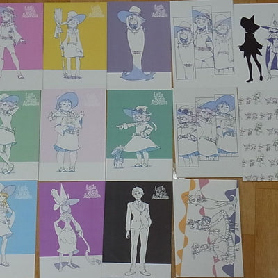 Little Witch Academia Characters 14 Post card 2 Envelope 2 Business card SET 