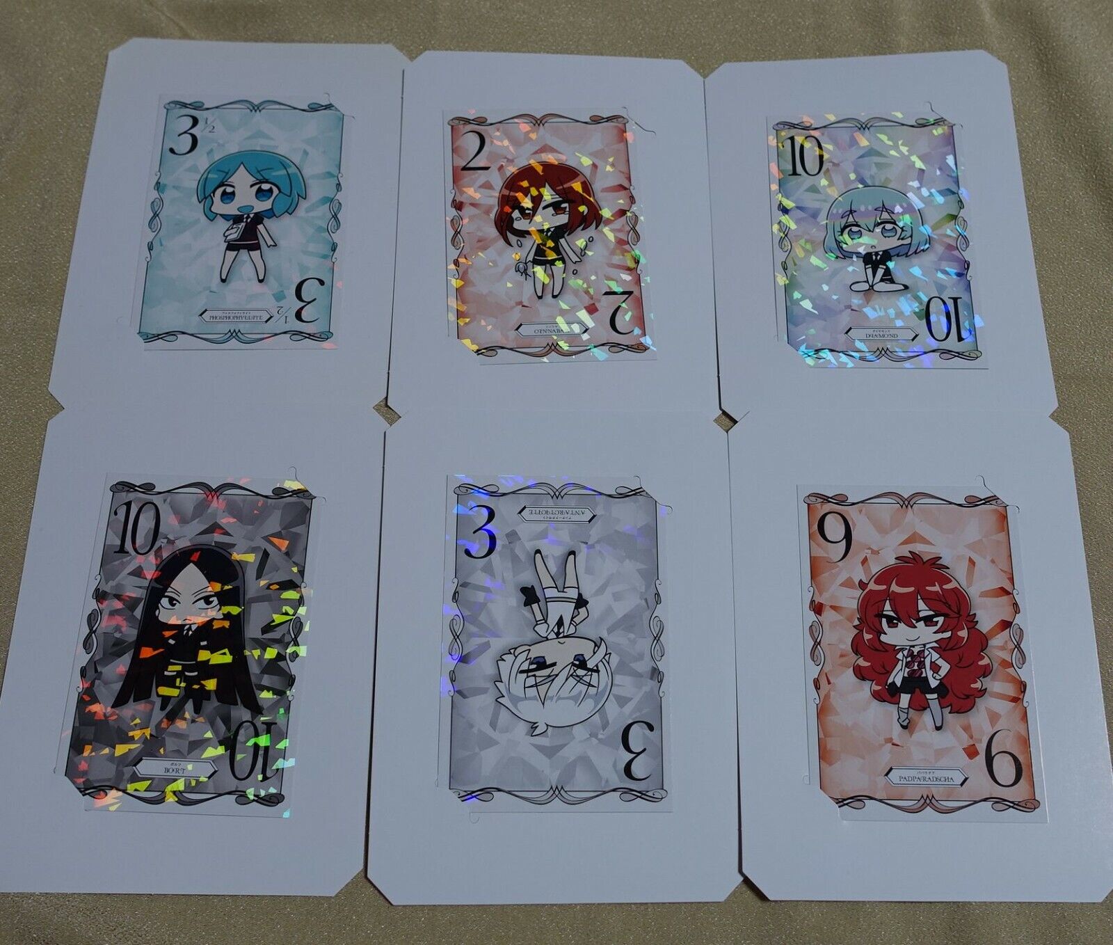 Houseki no Kuni Land of the Lustrous Character Card 6 Complete Set 