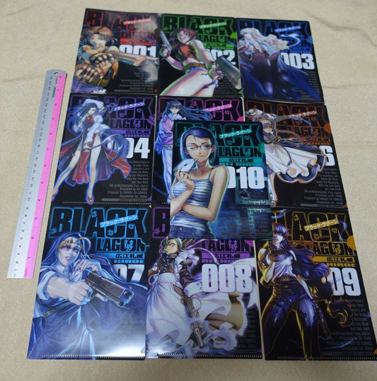 Rei Hiroe Black Lagoon Comic Cover PVC Art Sheet Clear File 10 pieces set 