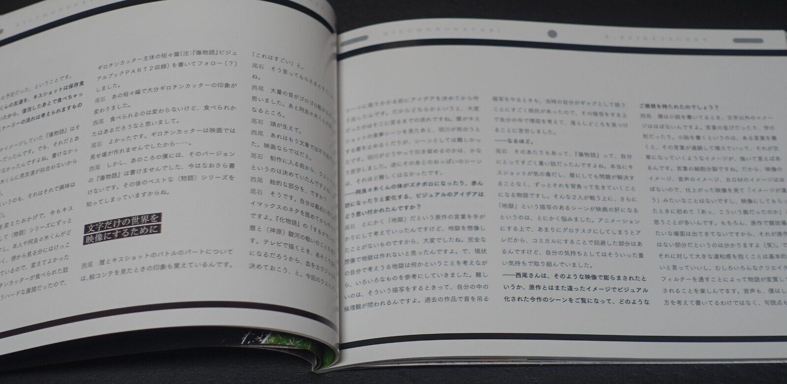 Kizumonogatari 3 Reiketsuhen Booklet Staff Interview Visual Key Frame Art 