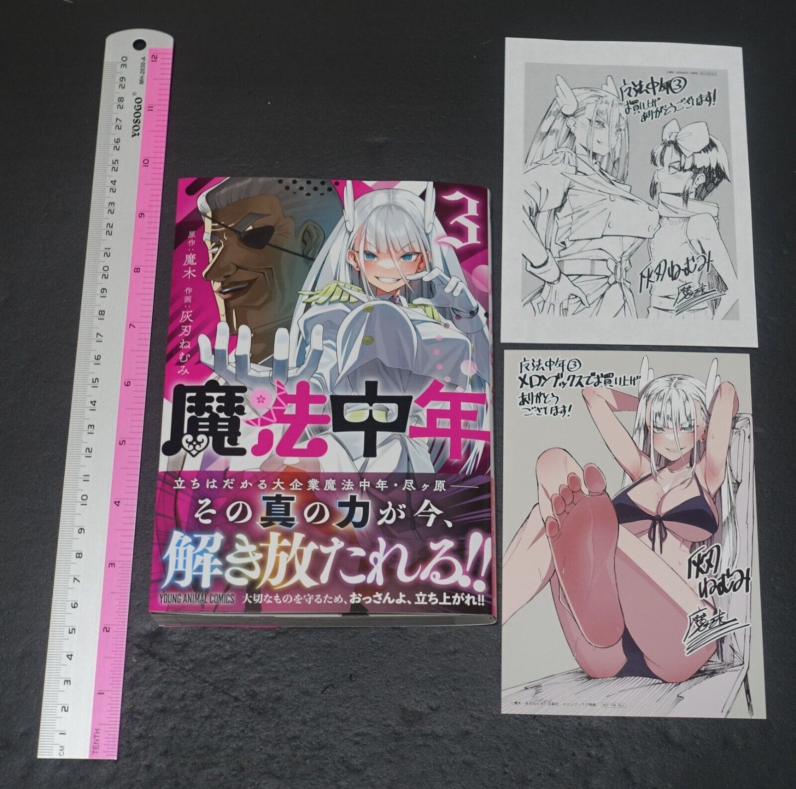 Japanese Comic Maho Chunen vol.3 Privilege Art Card & Paper Set 