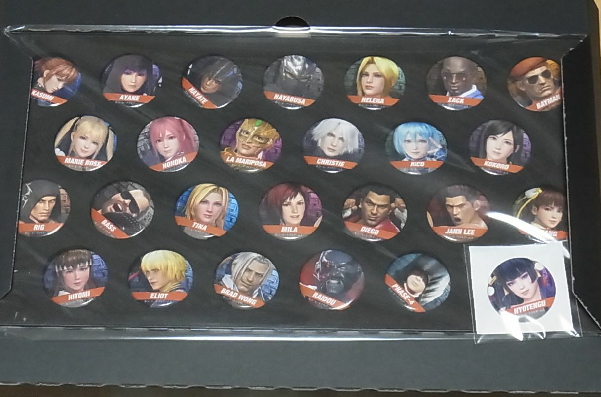 DEAD OR ALIVE 6 Steel Button Badge 25 Set & extra Nyotengu Badge DOA6 