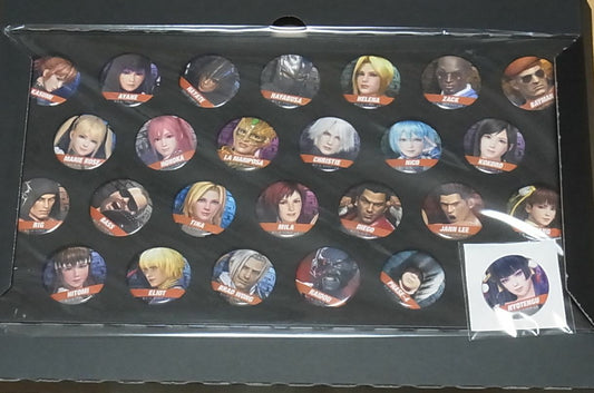 DEAD OR ALIVE 6 Steel Button Badge 25 Set & extra Nyotengu Badge DOA6 