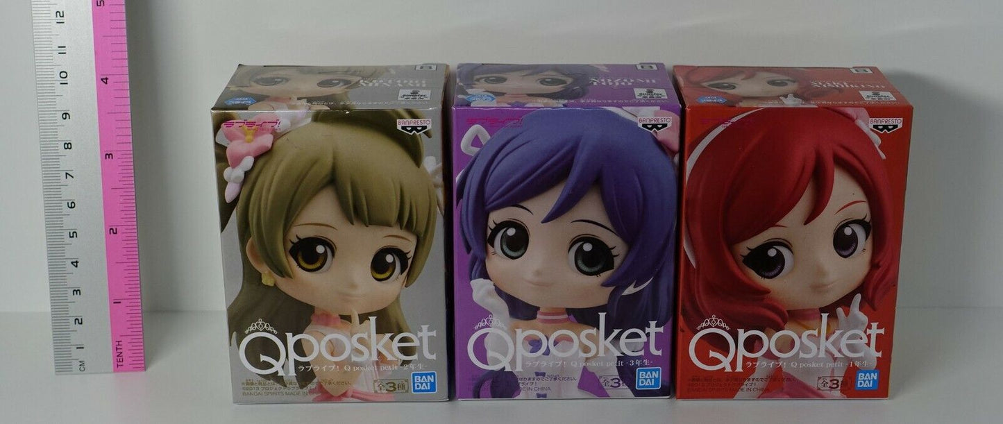 Banpresto Love Live! Qposket Petit Figure 3 Set Kotori Nozomi Maki 
