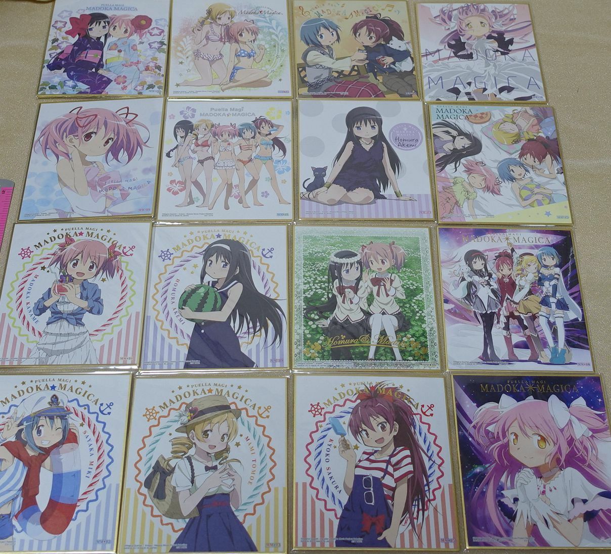 Puella Magi Madoka Quartet 1 Print Shikishi Art Board 16 Set with Storage Binder 