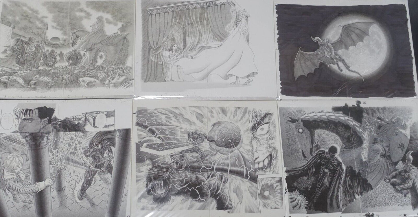 BERSERK Exhibition Item Reproduction of Original Picture 17 piece complete set 