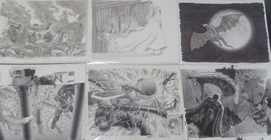 BERSERK Exhibition Item Reproduction of Original Picture 17 piece complete set 