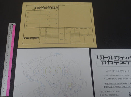 Little Witch Academia Reproduction Key Frame Art Sheet Akko Lotte Sucy TRIGGER 