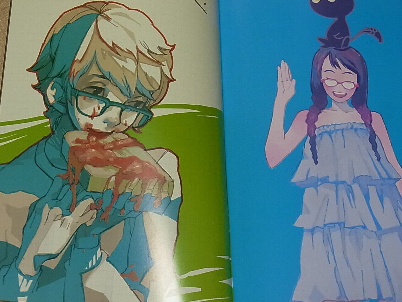 Arco Wada huke hippo etc Original Color Illustration Art Book spectacles 