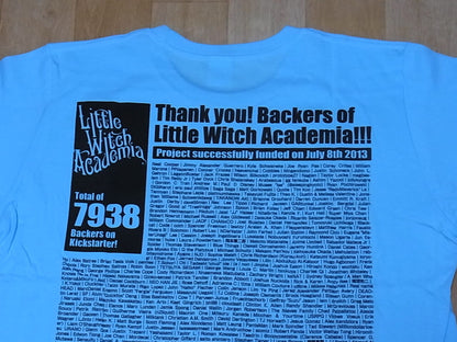 Little Witch Academia T-Shirt Kickstarter Backer's item Very Rare TRIGGER 
