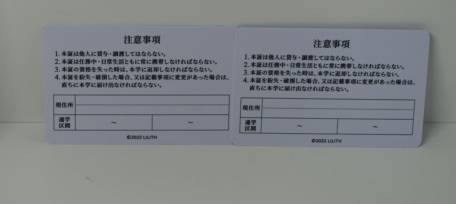 Taimanin Asagi Gosha School ID Card 2 Set Before & After Asagi 