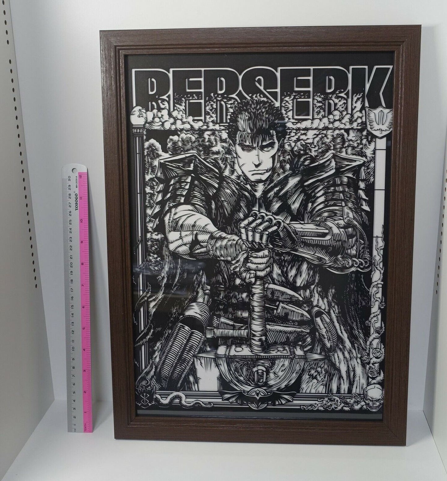BERSERK Exhibition Event Item CHARA-KIRIE Art Board Guts & Serial Number Plate 