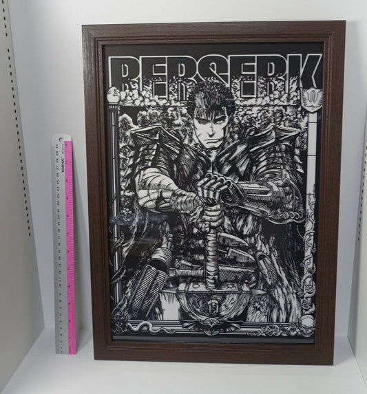 BERSERK Exhibition Event Item CHARA-KIRIE Art Board Guts & Serial Number Plate 