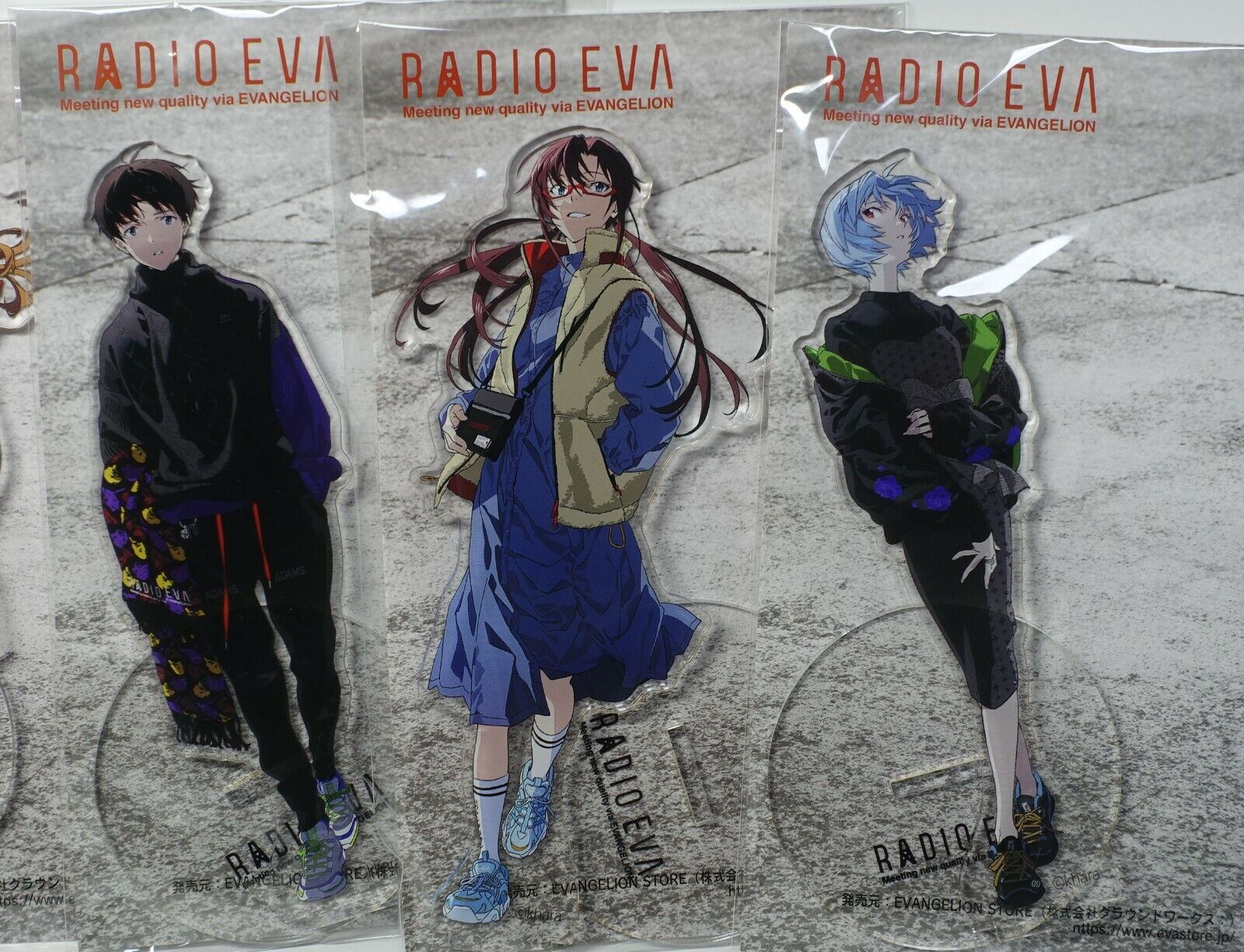 Evangelion Radio Eva Mai Yoneyama Art Acrylic Stand Figure 5 Character Set 