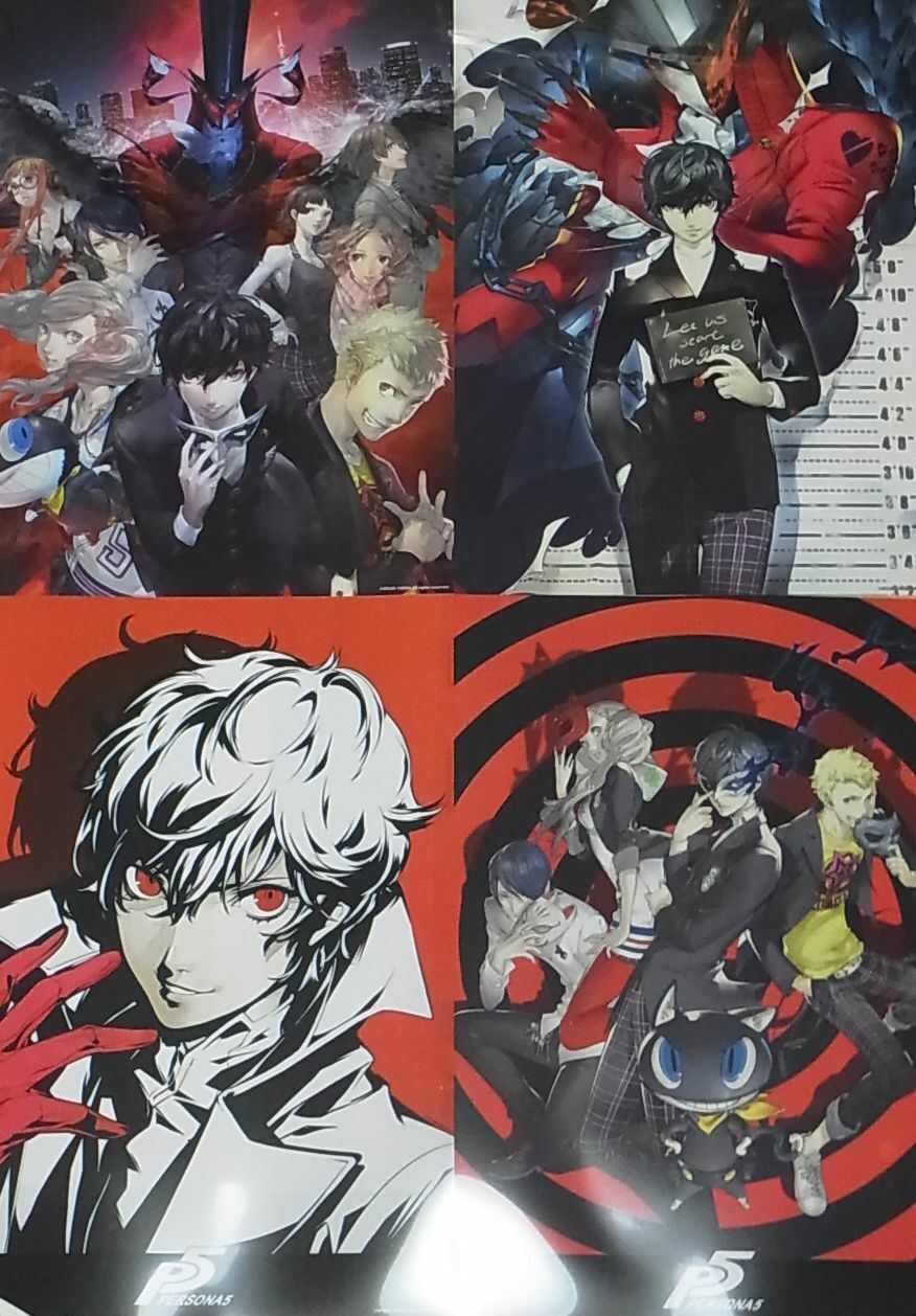 Persona5 Visual Clear A3 Size Plastic Poster 4 Pieces Set Persona 5 