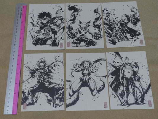 My Hero Academia Japanese Paper Post Card Watercolor Art 7 pieces set 