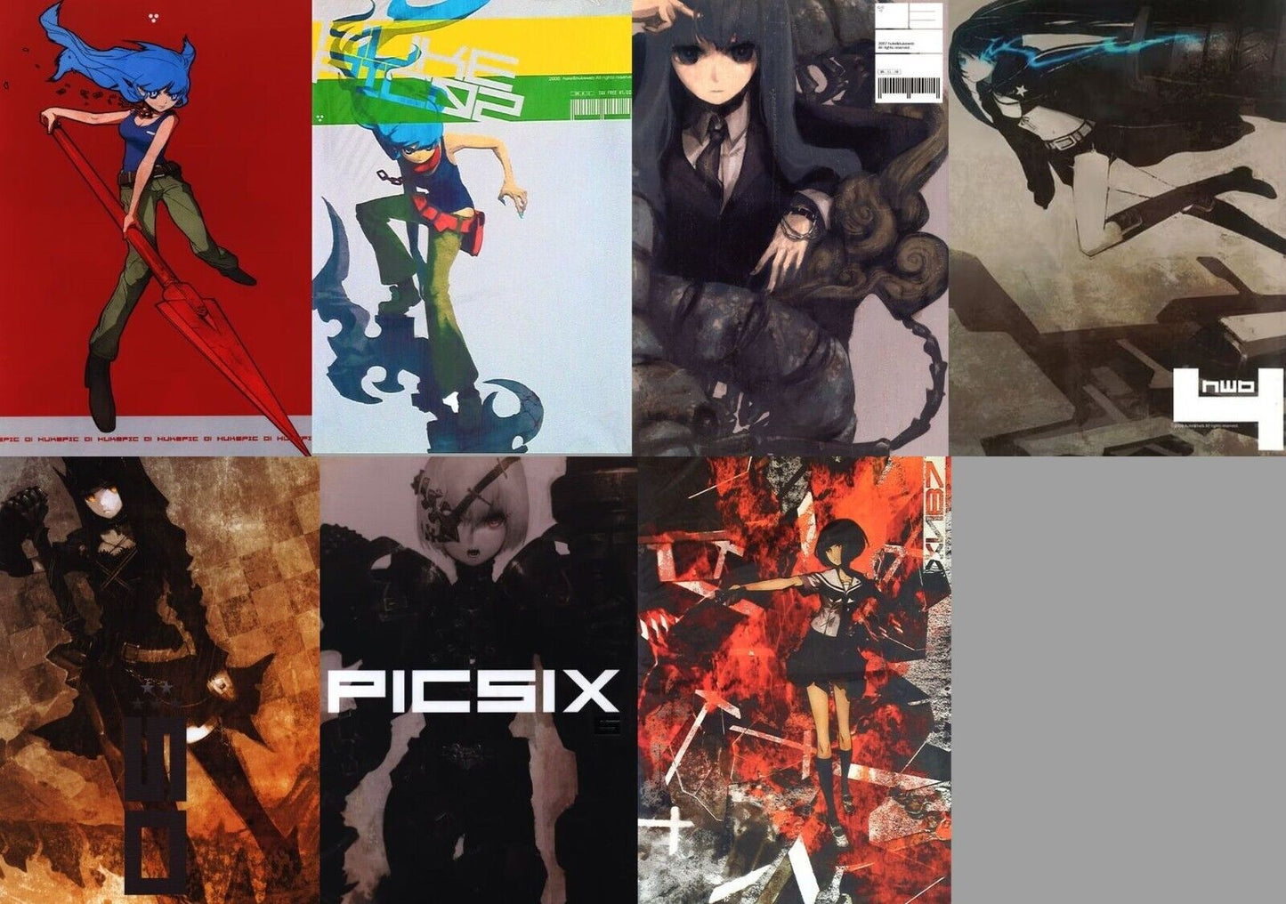 huke HWB Art Work Book HUKE PIC 01-07 Set Black Rock Shooter etc 
