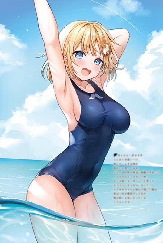 Hachigo Ayami Vtuber Swim Suit Color Art BooK HOLO MIZUGI with PVC Art Sheet 