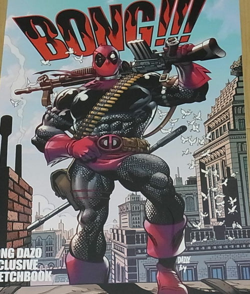 BONG DAZO EXCLUSIVE SKETCH BOOK BONG!!! Deadpool etc 