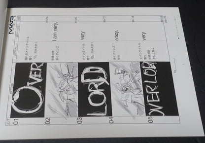 MAD HOUSE Animation Overlord 3 Story Board & Key Frame Art Book 