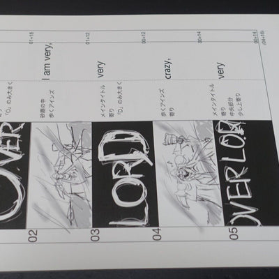 MAD HOUSE Animation Overlord 3 Story Board & Key Frame Art Book 