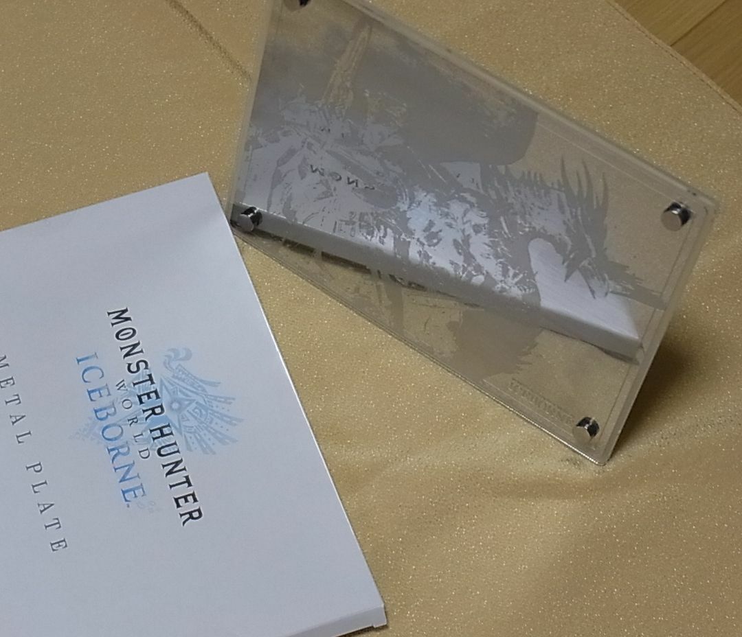 MONSTER HUNTER WORLD ICEBORNE DESK DISPLAY METAL PLATE ART 