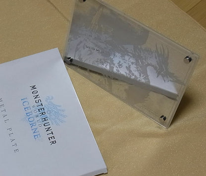 MONSTER HUNTER WORLD ICEBORNE DESK DISPLAY METAL PLATE ART 