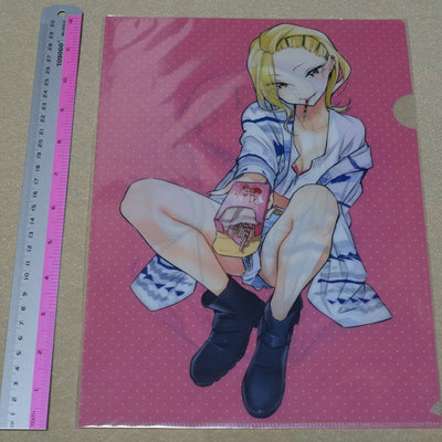 Yuichi Kato Yancha Gal no Anjo San PVC Art Sheet Clear File Pink 